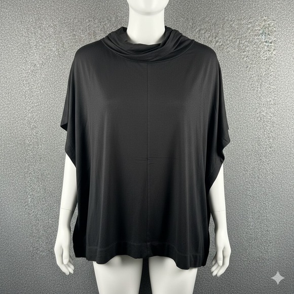 LOFT Sweaters - LOFT Outlet Women's Black Jersey Knit Cowl Neck Poncho XS/S Cozy Sweater Wrap‎